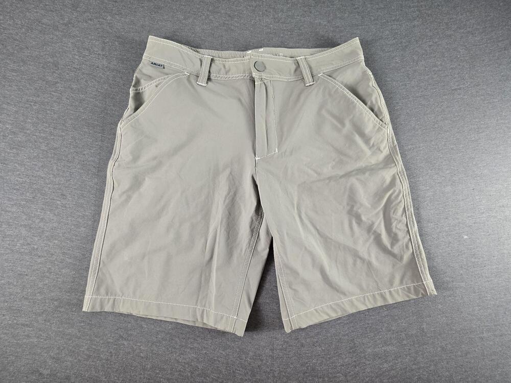Ariat Shorts Mens 32 Gray Chino ARIATTEK Microfiber Performance Casual Summer